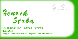 henrik strba business card